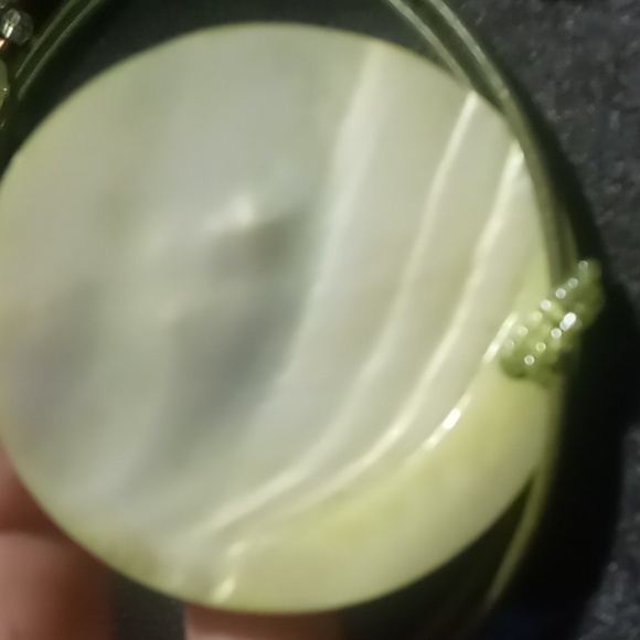 2 necklaces layered collar mother of pearl pendant 18 in long & beaded 24 in. - Picture 7 of 9